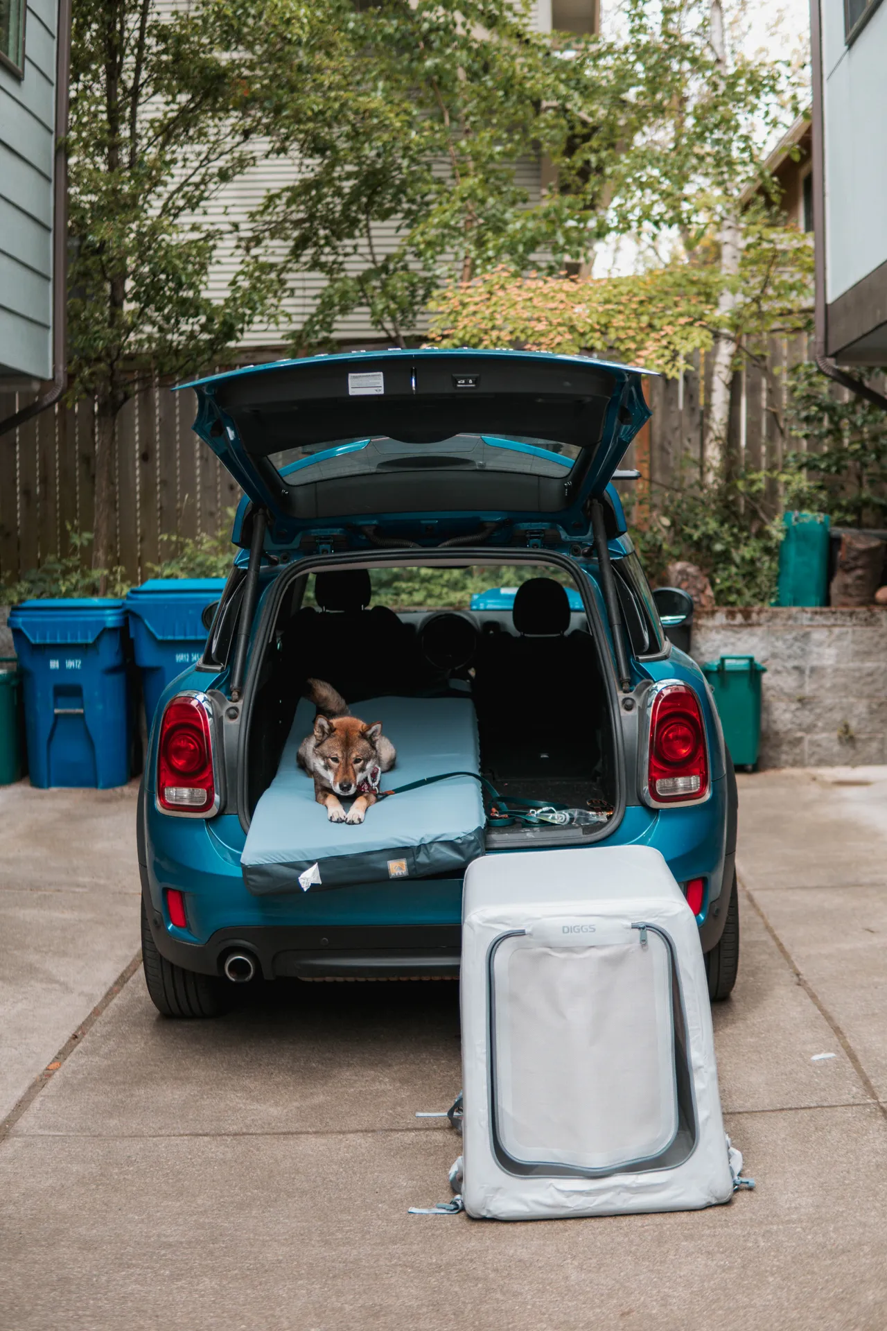 mini cooper car camping