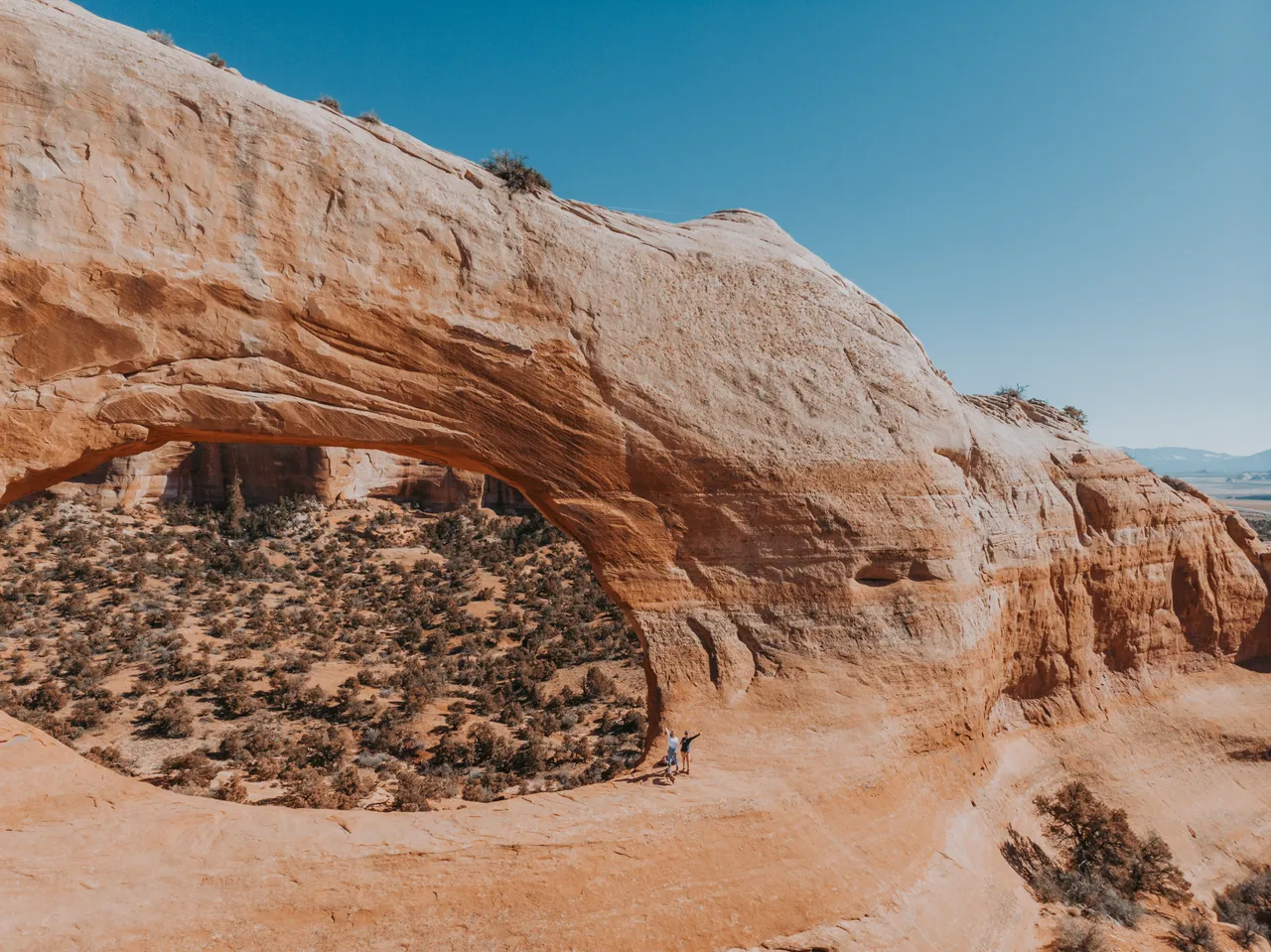 an arch from a drone view