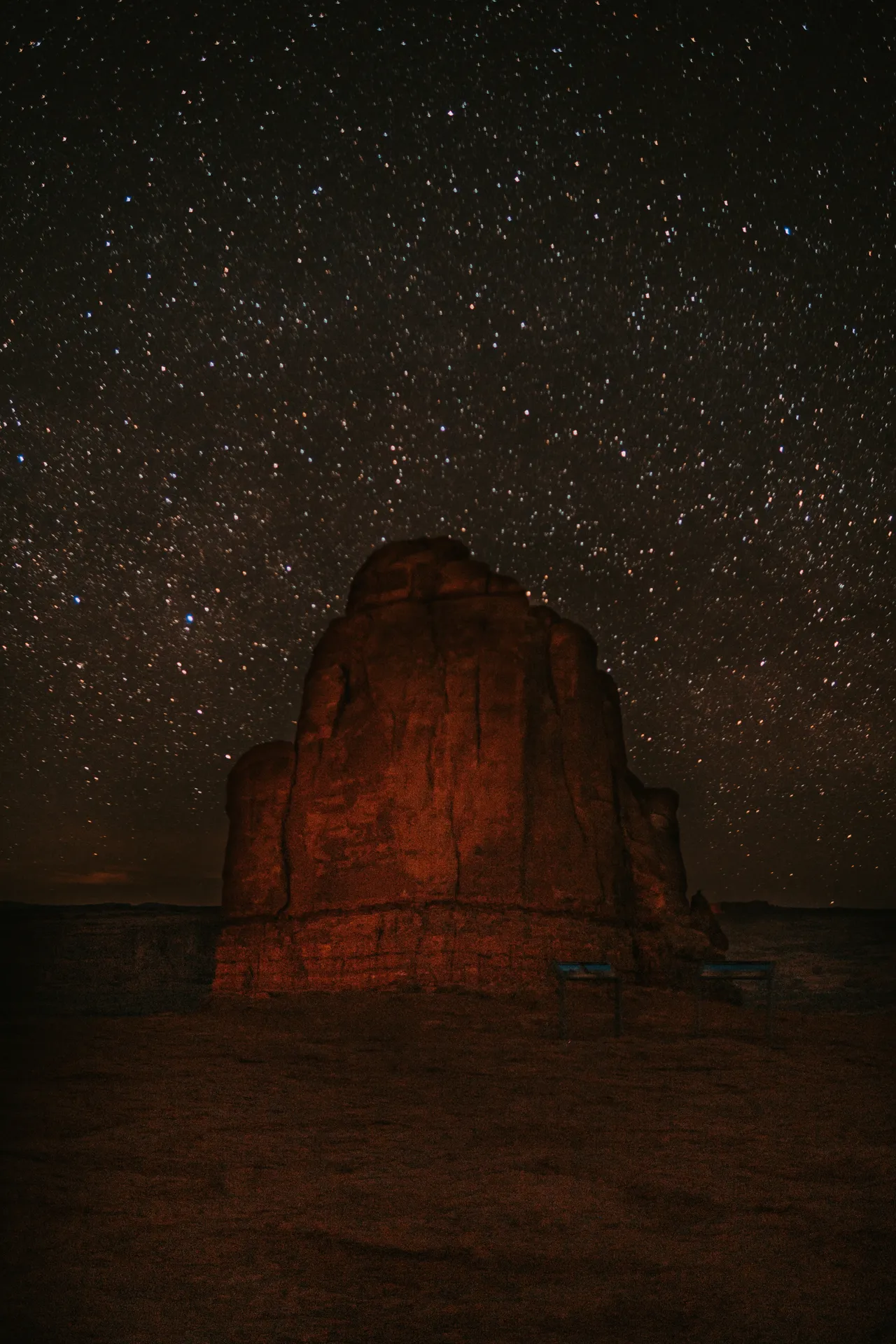 arches national park at night
