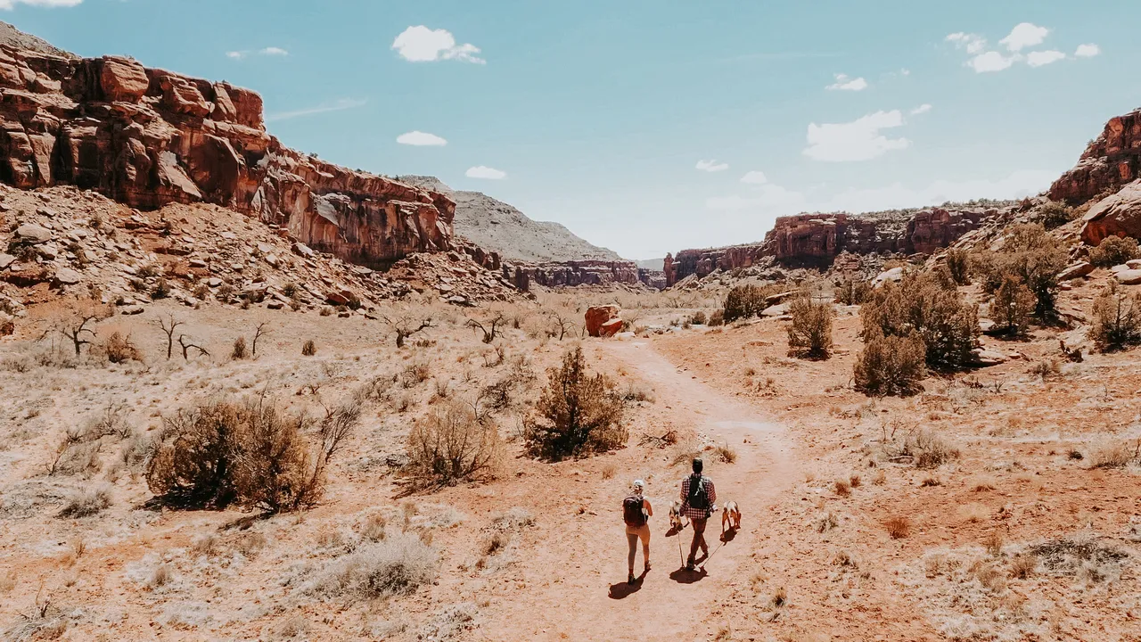 two people walking Dominguez Canyon