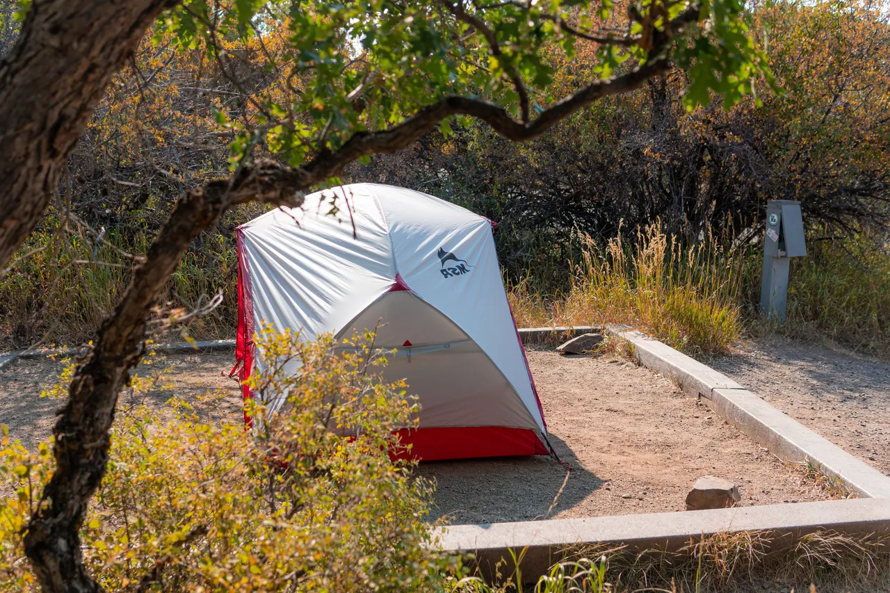 MSR hubba hubba backpacking tent in Black canyon of the gunnison campground colorado
