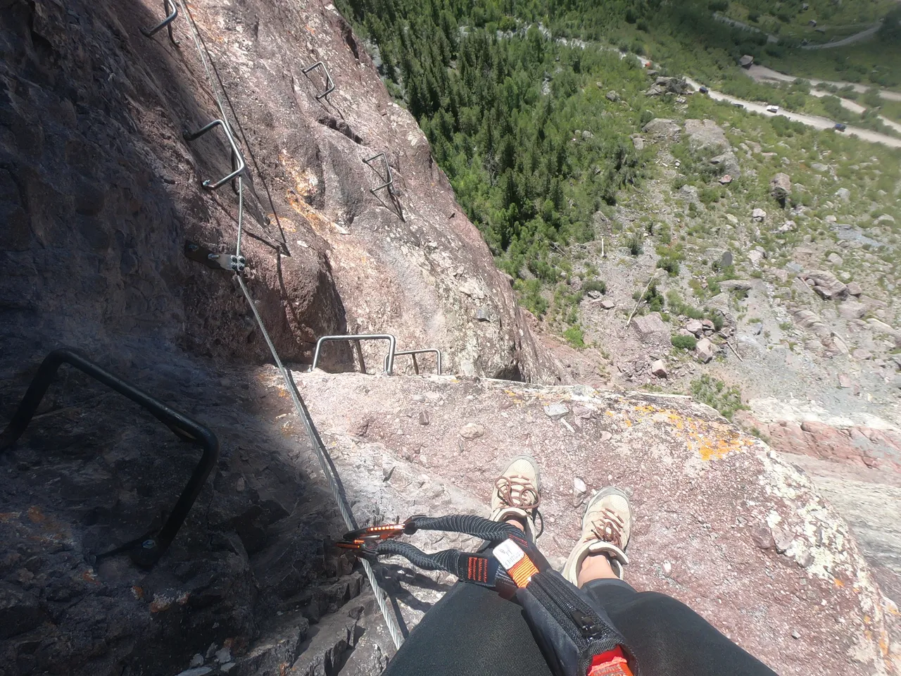 looking down on via ferrata colorado