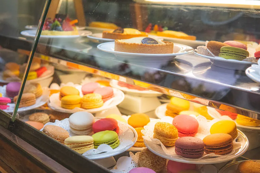 macaroons in venice italy at cafe florian