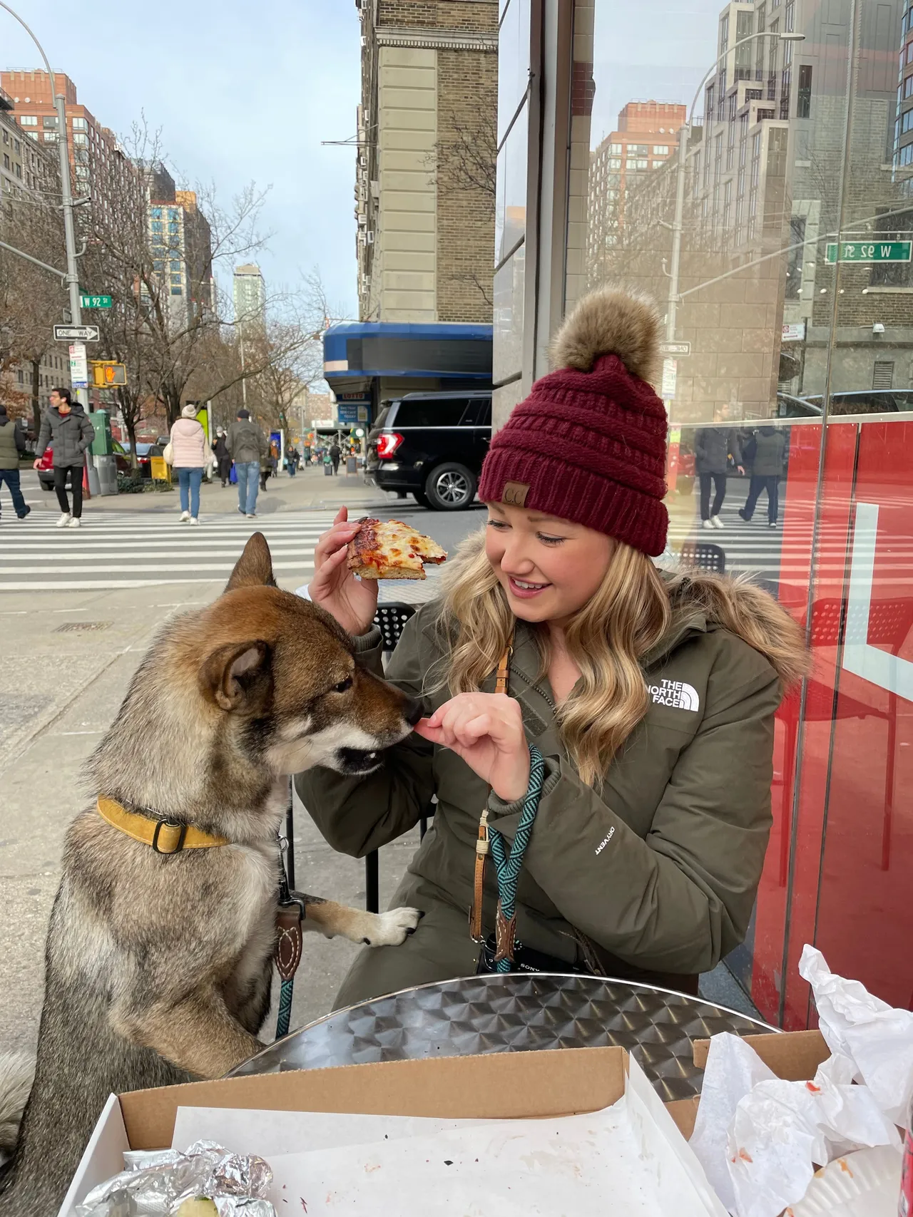 Eating pizza with Sora in New York City