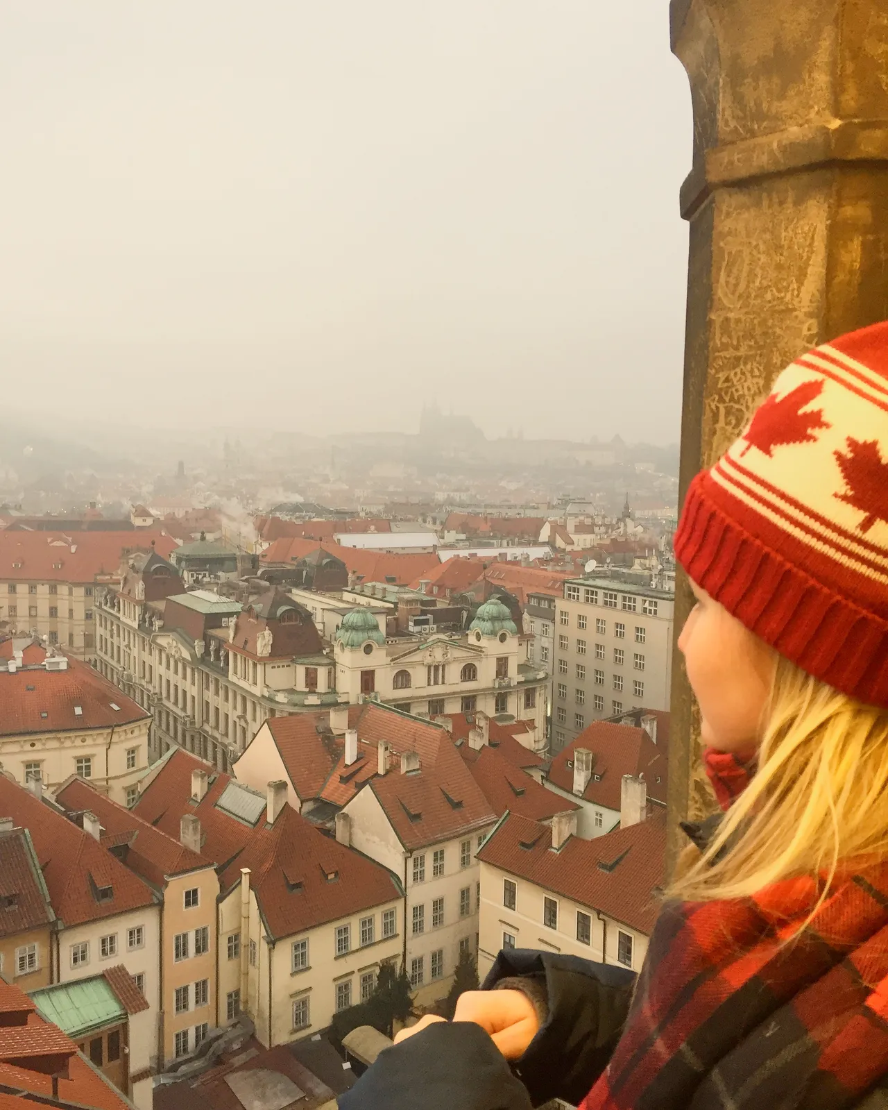 Looking out over the rooftops of Prague