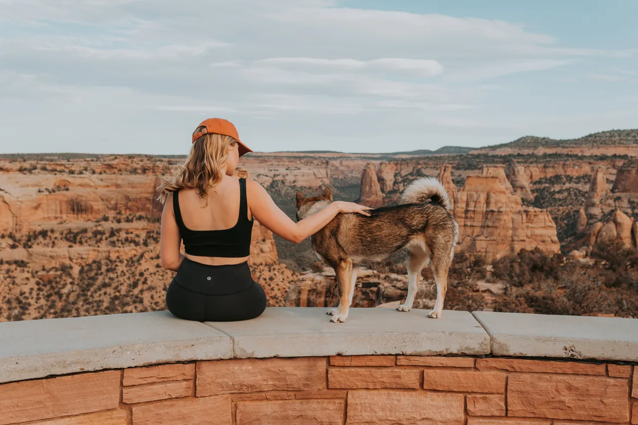 First solo camping trip — Sora and I at the tent in Grand Junction, Colorado