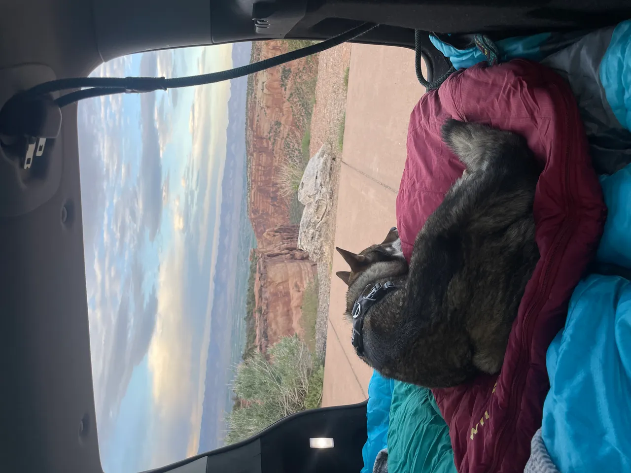 Car camping setup in the MINI Cooper Countryman