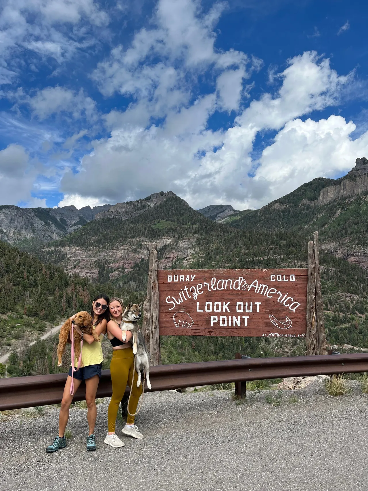 Friends at the Ouray Switzerland of America lookout point, Colorado