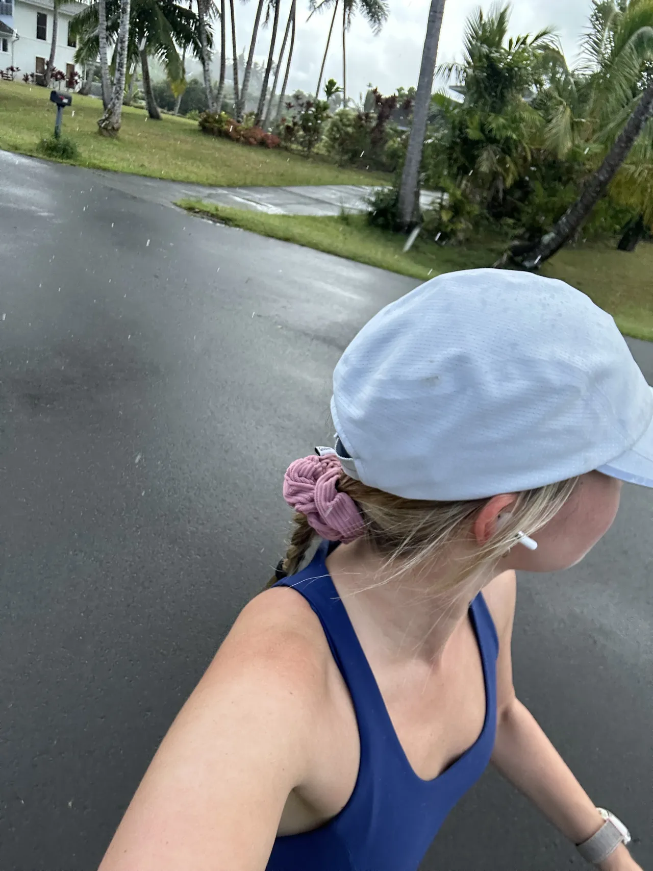 Running near a hotel on a work trip