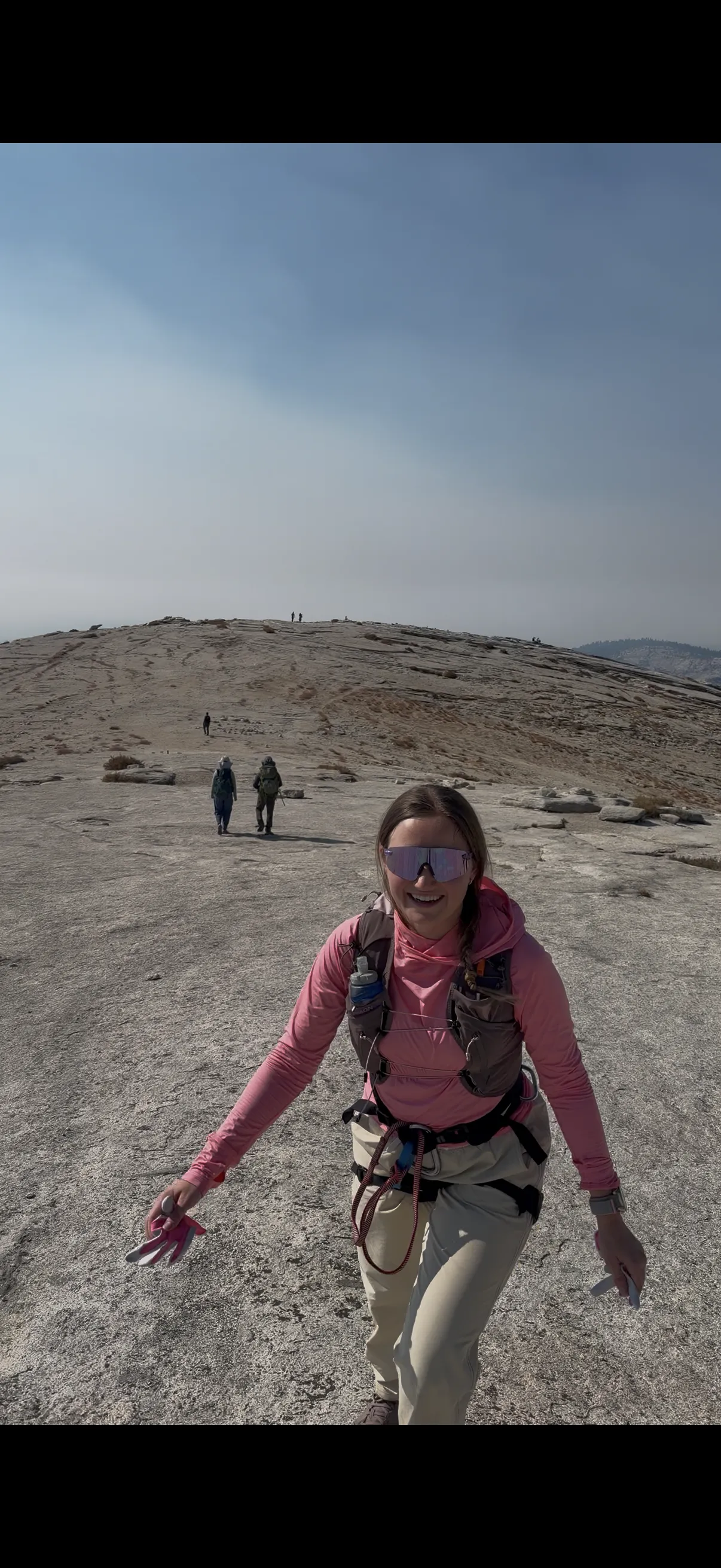 On top of Half Dome with the granite summit stretching out behind me